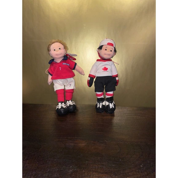 Ty Teenie Beanie Boppers Footie & Hat-Trick Hunter Dolls England Canada - Picture 1 of 6